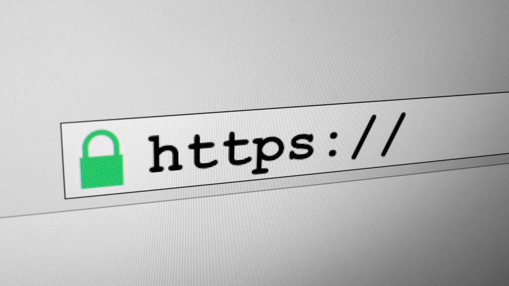 HTTPS and padlock in website address bar